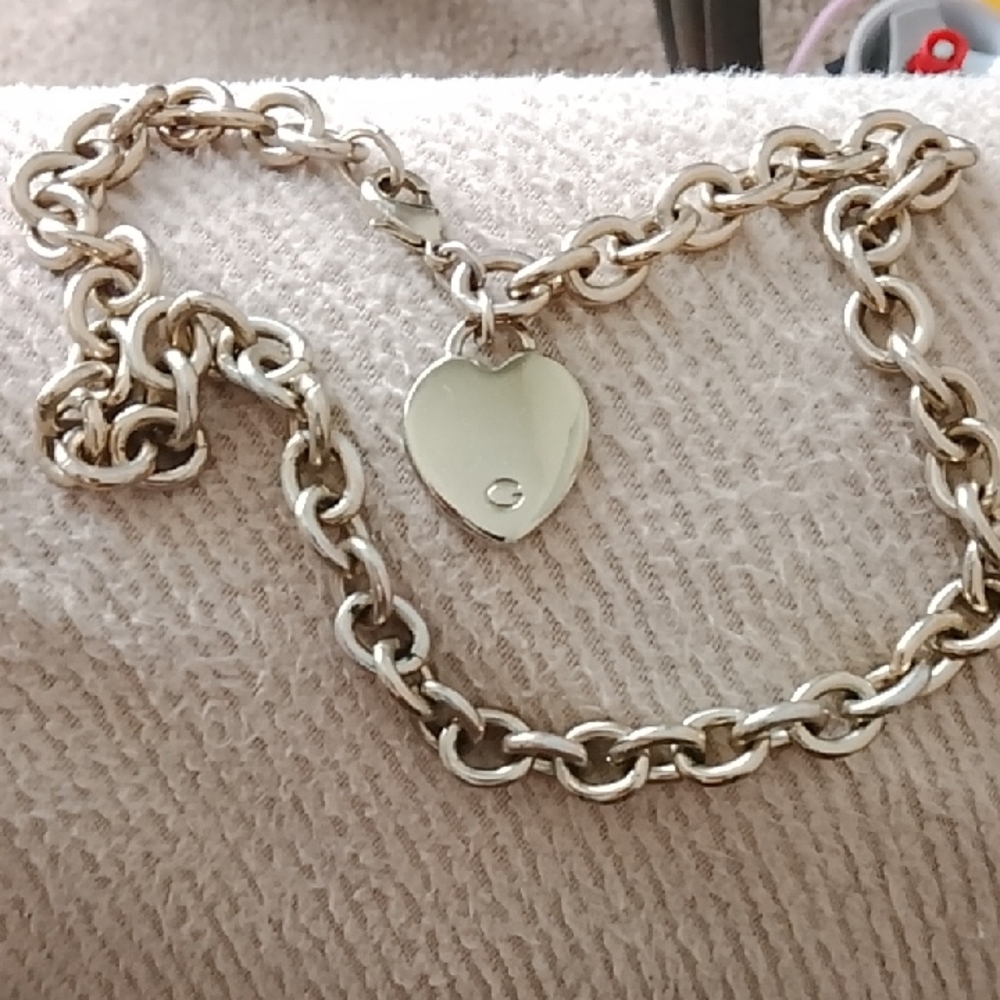 Silver Heart "G" Logo Necklace